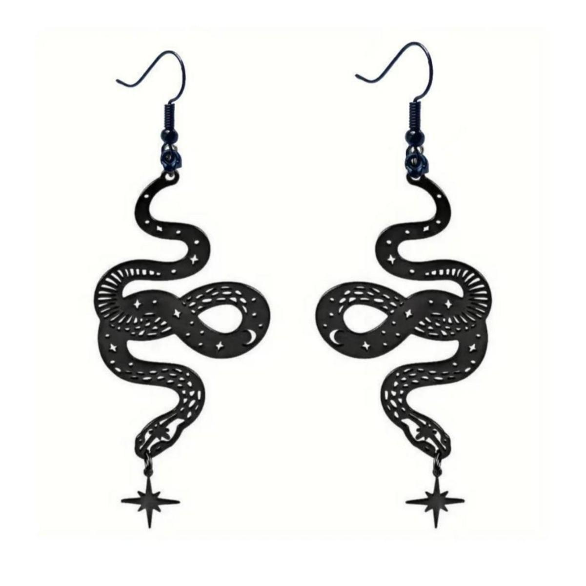 Retro Personality Black Stainless Steel Hollowed-out Pattern Snake Pendant Dangle Earrings for Women Street Hip-hop Jewelry Gift чорний
Retro Personality Black Stainless Steel Hollowed-out Pattern Snake Pendant Dangle Earrings for Women Street Hip-hop Jewelry Gift чорний