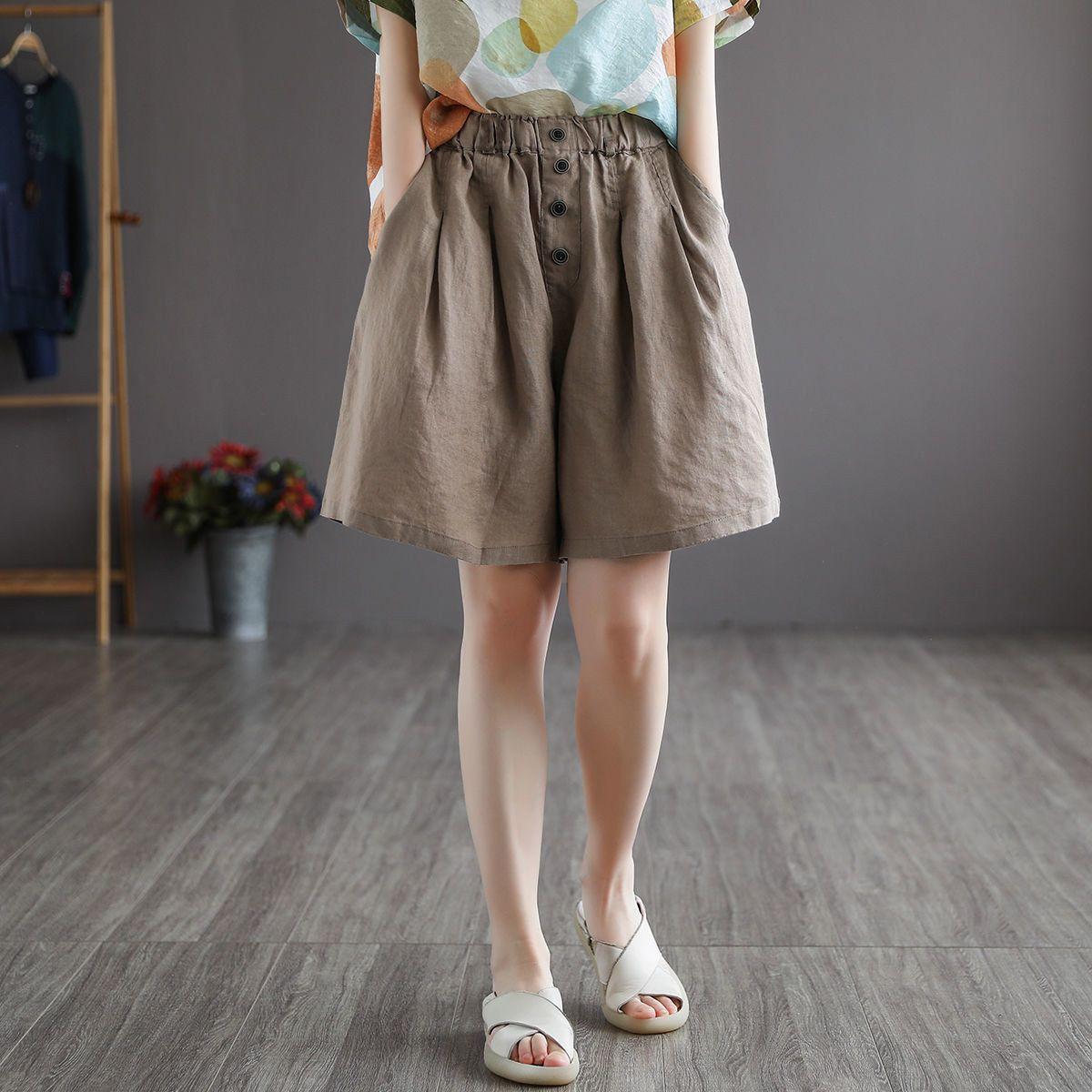 Short Pants Woman Bermuda Waist Pocket Knee Length Mid Cotton Half Shorts for Women Elastic Linen 3XL хакі
Short Pants Woman Bermuda Waist Pocket Knee Length Mid Cotton Half Shorts for Women Elastic Linen 3XL хакі