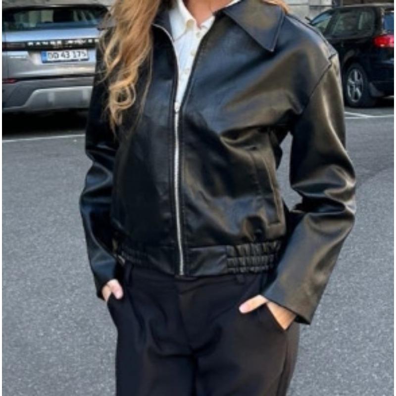 Women s Solid Color Faux Leather Zip-Up Bomber Jacket S чорний
Women s Solid Color Faux Leather Zip-Up Bomber Jacket S чорний