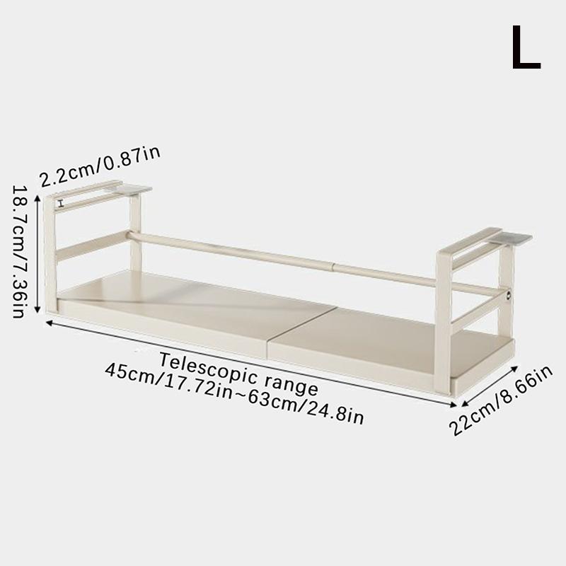 Расширяемая подвесная полка для хранения, телескопическая полка для шкафа, органайзер для шкафа из углеродистой стали, держатель для специй для кухонной столешницы L белый
Расширяемая подвесная полка для хранения, телескопическая полка для шкафа, органайзер для шкафа из углеродистой стали, держатель для специй для кухонной столешницы L белый