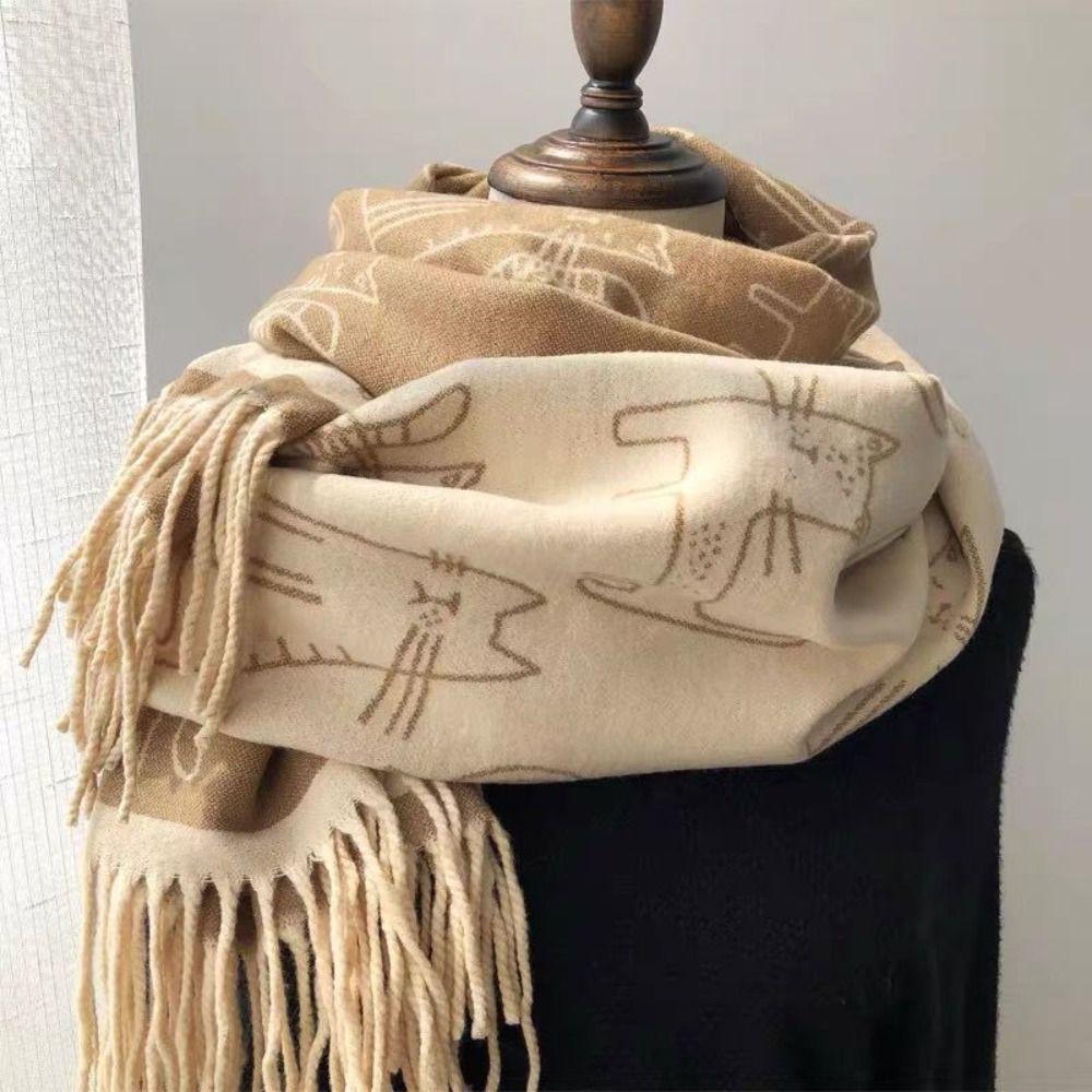 Korean Style Cat Knitted Scarf Lightweight Cashmere Shawl Trendy Kitty Jacquard Weave Scarf Winter Style A-Green
Korean Style Cat Knitted Scarf Lightweight Cashmere Shawl Trendy Kitty Jacquard Weave Scarf Winter Style A-Green