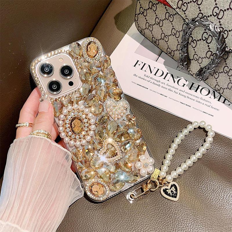 Full Diamond Pearl Flower Mobile Phone Case For Apple 16Promax Love Rhinestone Iphone17 Hand Chain Luxury iPhone 7/8/SE 2020
Full Diamond Pearl Flower Mobile Phone Case For Apple 16Promax Love Rhinestone Iphone17 Hand Chain Luxury iPhone 7/8/SE 2020