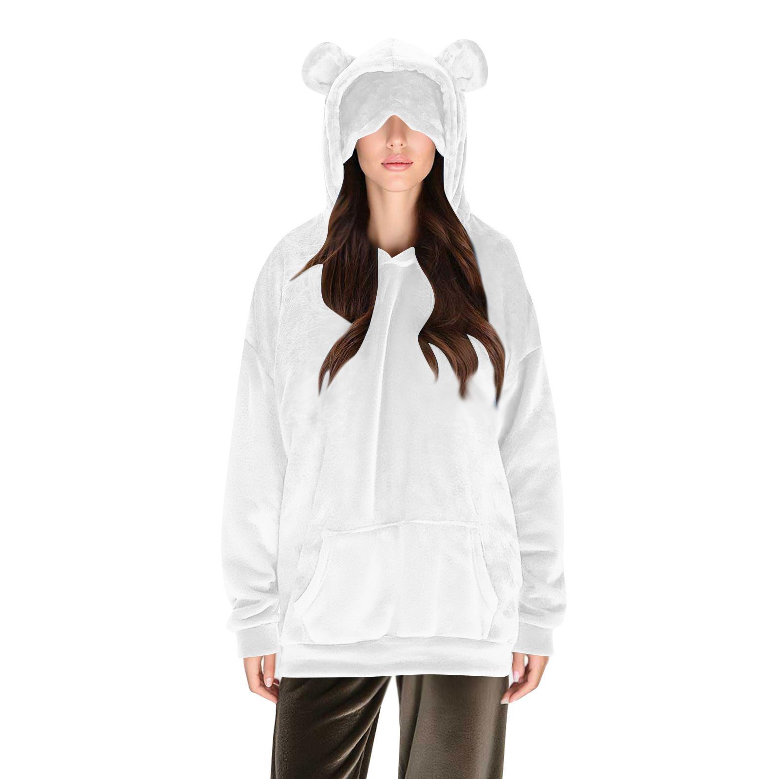 Женская удобная пушистая толстовка с капюшоном и длинными рукавами с маской для глаз XL белый
Женская удобная пушистая толстовка с капюшоном и длинными рукавами с маской для глаз XL белый