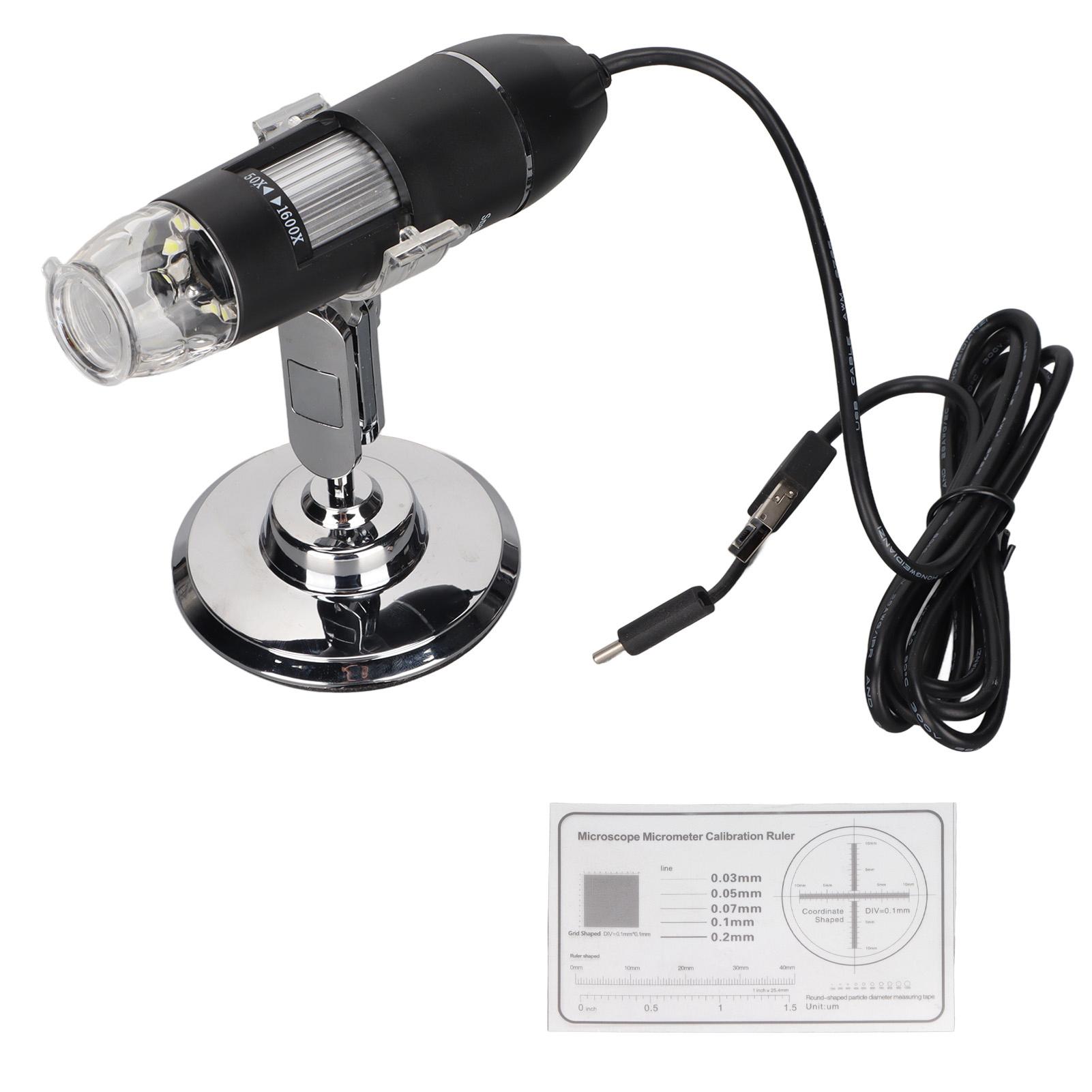Регулируемый цифровой микроскоп 3 в 1 Type C Micro USB 8 LED с увеличением 50x‑1600x для окна
Регулируемый цифровой микроскоп 3 в 1 Type C Micro USB 8 LED с увеличением 50x‑1600x для окна