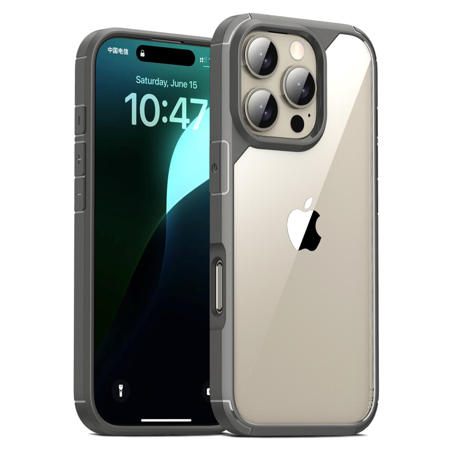 Defense Armor Series for iPhone 16 Pro Max Case Anti-scratch TPU+PC Clear Back Shell Grey
Defense Armor Series for iPhone 16 Pro Max Case Anti-scratch TPU+PC Clear Back Shell Grey