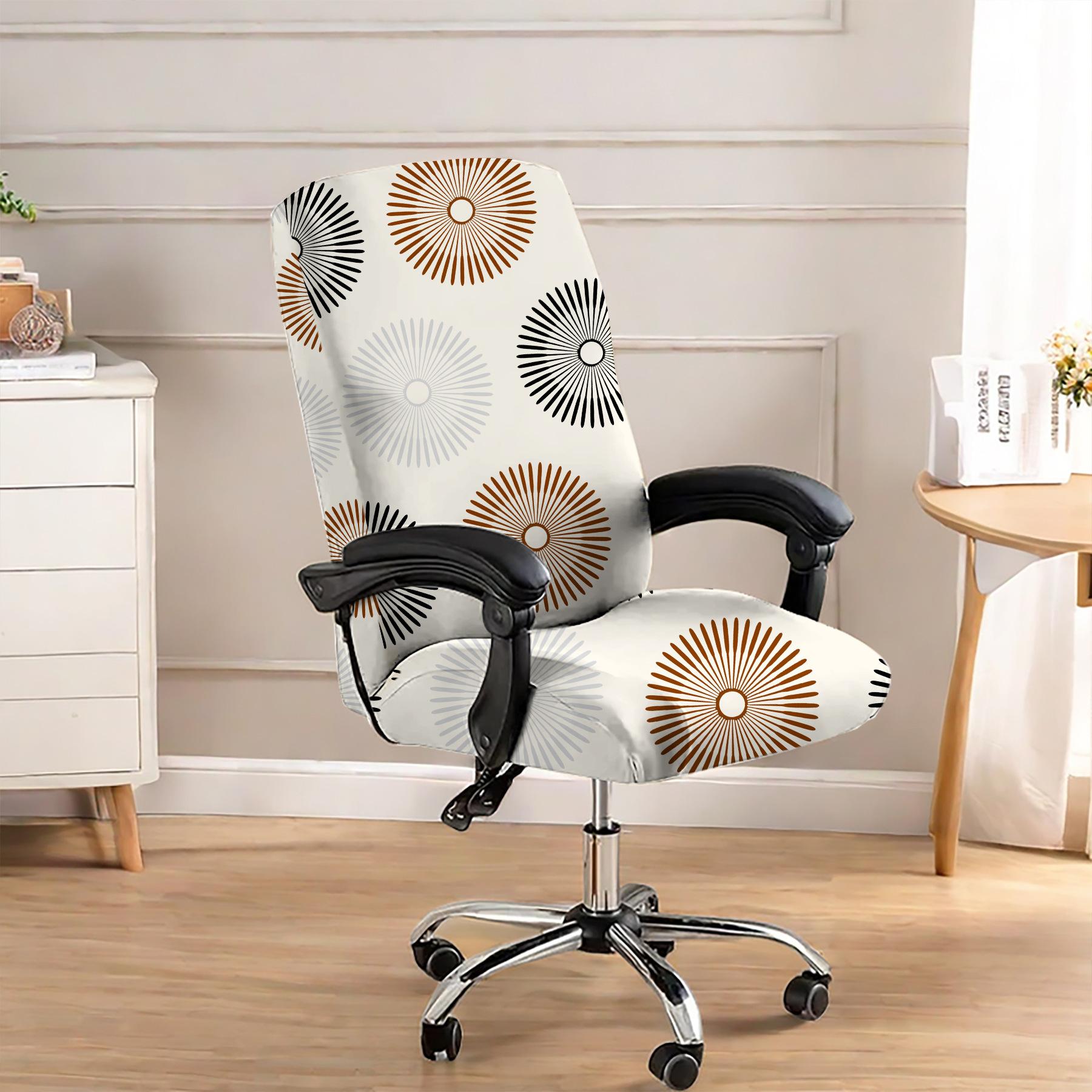 Executive Chair Cover Geometric Pattern Stain Resistant Snug Fit Elastic Chair Cover Safe Odorless Zippered Chair Protector M-1 pc
Executive Chair Cover Geometric Pattern Stain Resistant Snug Fit Elastic Chair Cover Safe Odorless Zippered Chair Protector M-1 pc