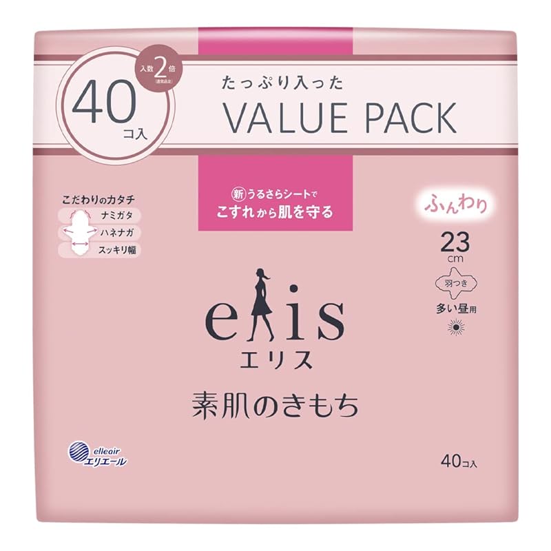 Ellis Feeling of bare skin with wings 23cm (for large daytime use) 40 sheets x 4 pieces
Ellis Feeling of bare skin with wings 23cm (for large daytime use) 40 sheets x 4 pieces