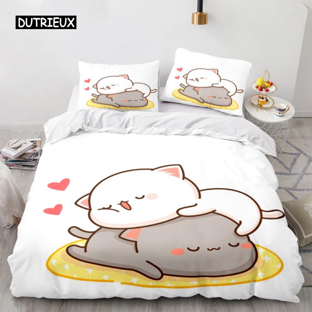Персиковий кіт Постільна білизна Goma Cute Cartoon Cats Duvet Cover Infantil Bedclothes Queen King Size for Children Girl Room Decor 150x200cm 3pcs
Персиковий кіт Постільна білизна Goma Cute Cartoon Cats Duvet Cover Infantil Bedclothes Queen King Size for Children Girl Room Decor 150x200cm 3pcs
