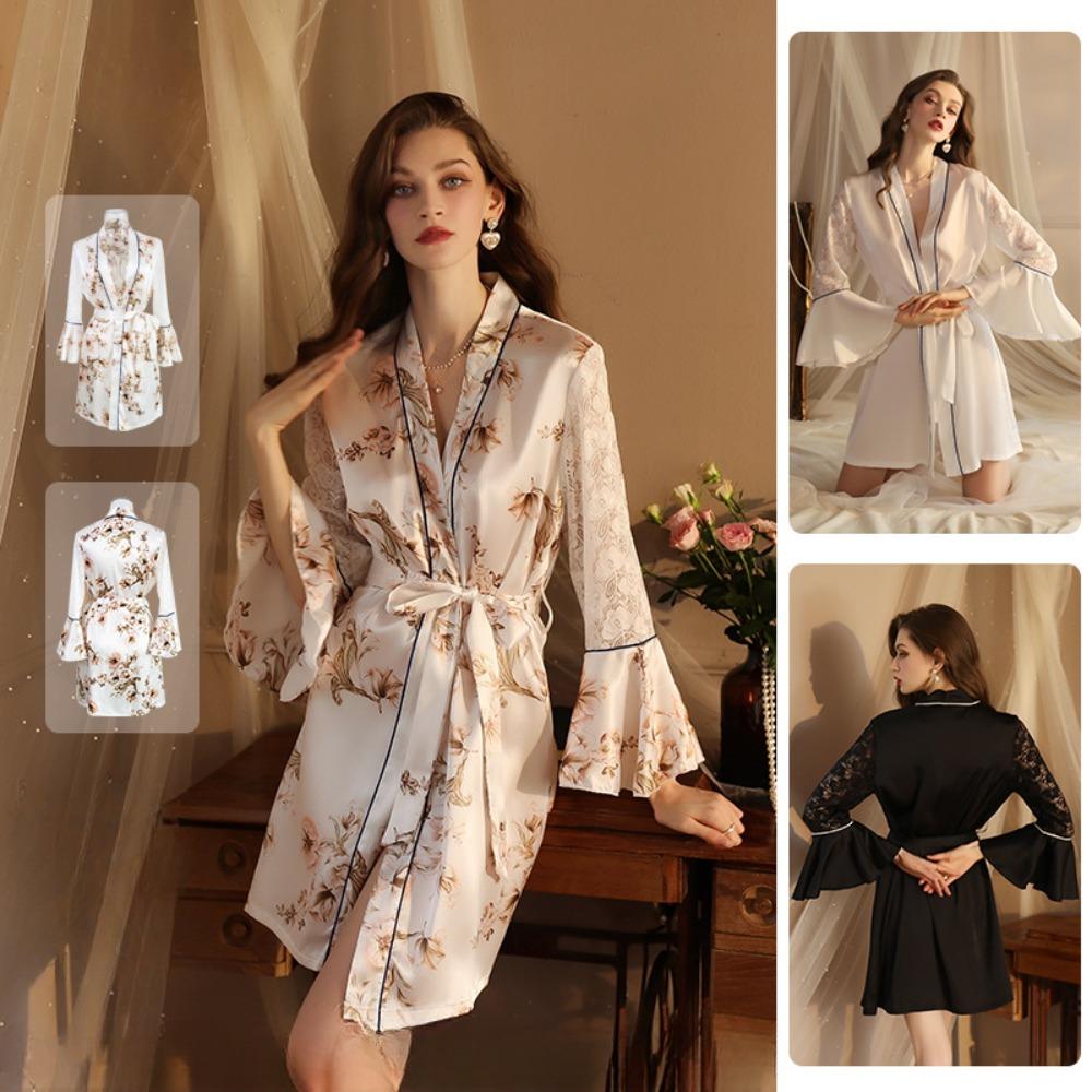 Sexy Nightgown Light Luxury Pajamas Women s Bathrobe Satin Lace Temptation Bridesmaid Clothes Cardigan Loungewear S
Sexy Nightgown Light Luxury Pajamas Women s Bathrobe Satin Lace Temptation Bridesmaid Clothes Cardigan Loungewear S