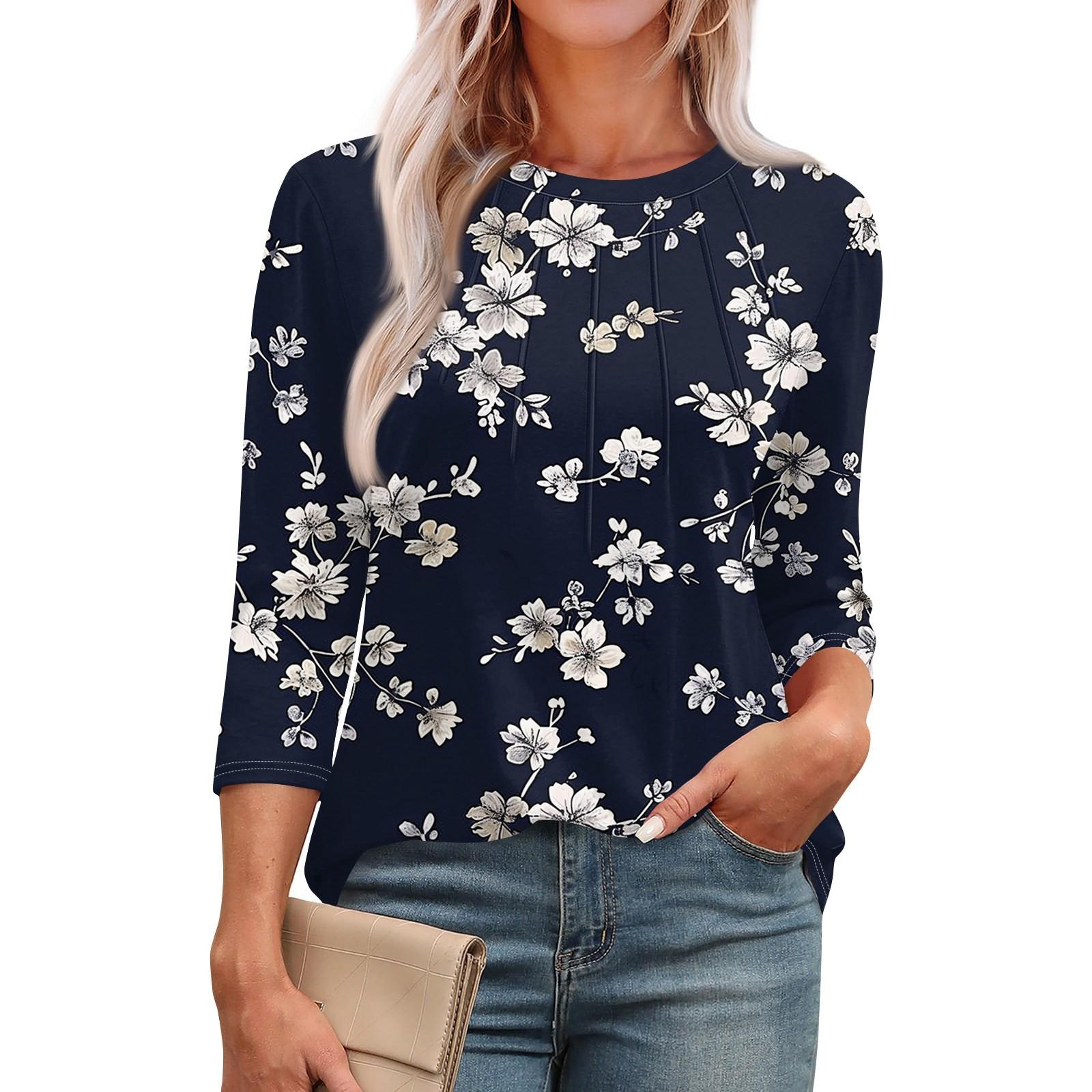 Женская модная повседневная футболка с круглым вырезом и рукавом семь четвертей в стиле ретро с принтом, плиссированная футболка L тёмно-синий
Женская модная повседневная футболка с круглым вырезом и рукавом семь четвертей в стиле ретро с принтом, плиссированная футболка L тёмно-синий