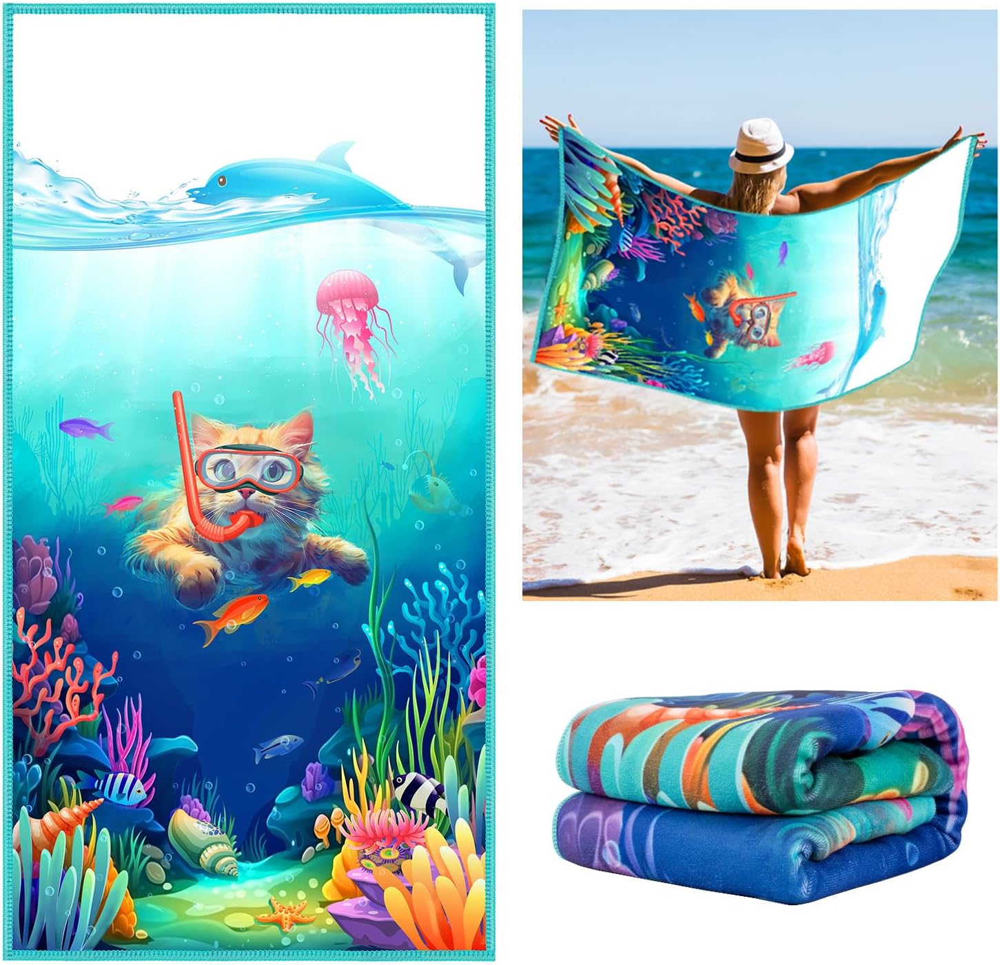 Leopard Zebra Beach Towel, Animal Print Cotton Blend Absorbent Pool Bath Towel for Women Girls Kids Yoga Spa and Travel W40*H60(CM)
Leopard Zebra Beach Towel, Animal Print Cotton Blend Absorbent Pool Bath Towel for Women Girls Kids Yoga Spa and Travel W40*H60(CM)