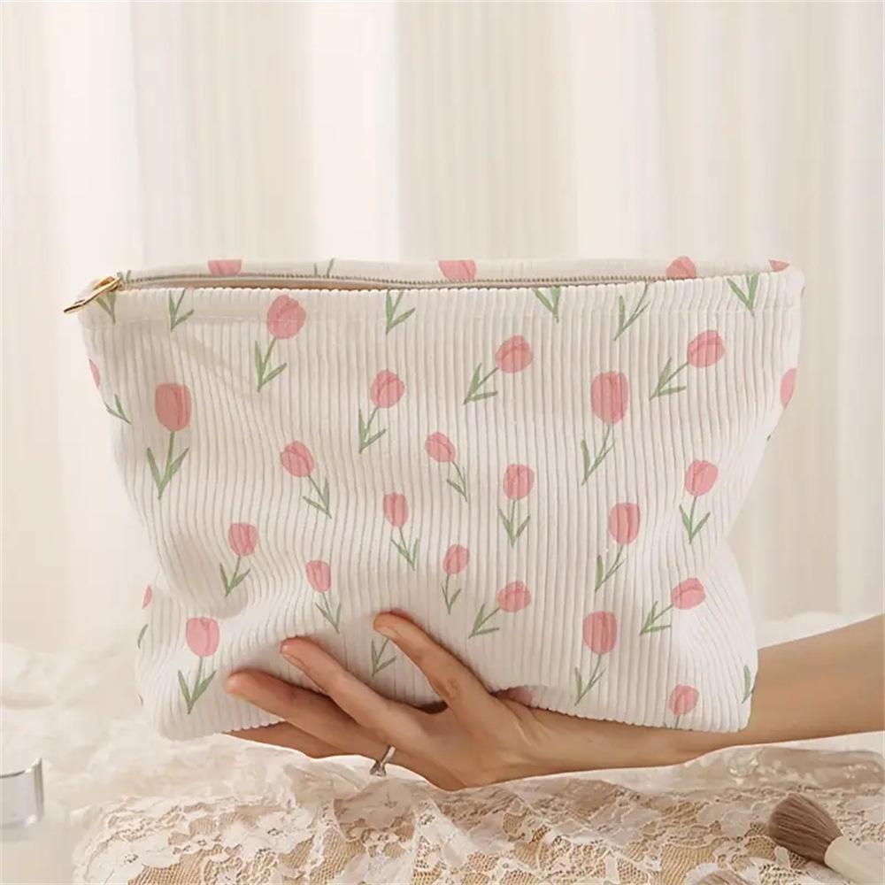 Cute Tulip Cosmetic Bag Gilrs Corduroy Zipper Makeup Organizer Toiletries Storage Pouch Gift Women Travel Portable Make Up Case
Cute Tulip Cosmetic Bag Gilrs Corduroy Zipper Makeup Organizer Toiletries Storage Pouch Gift Women Travel Portable Make Up Case