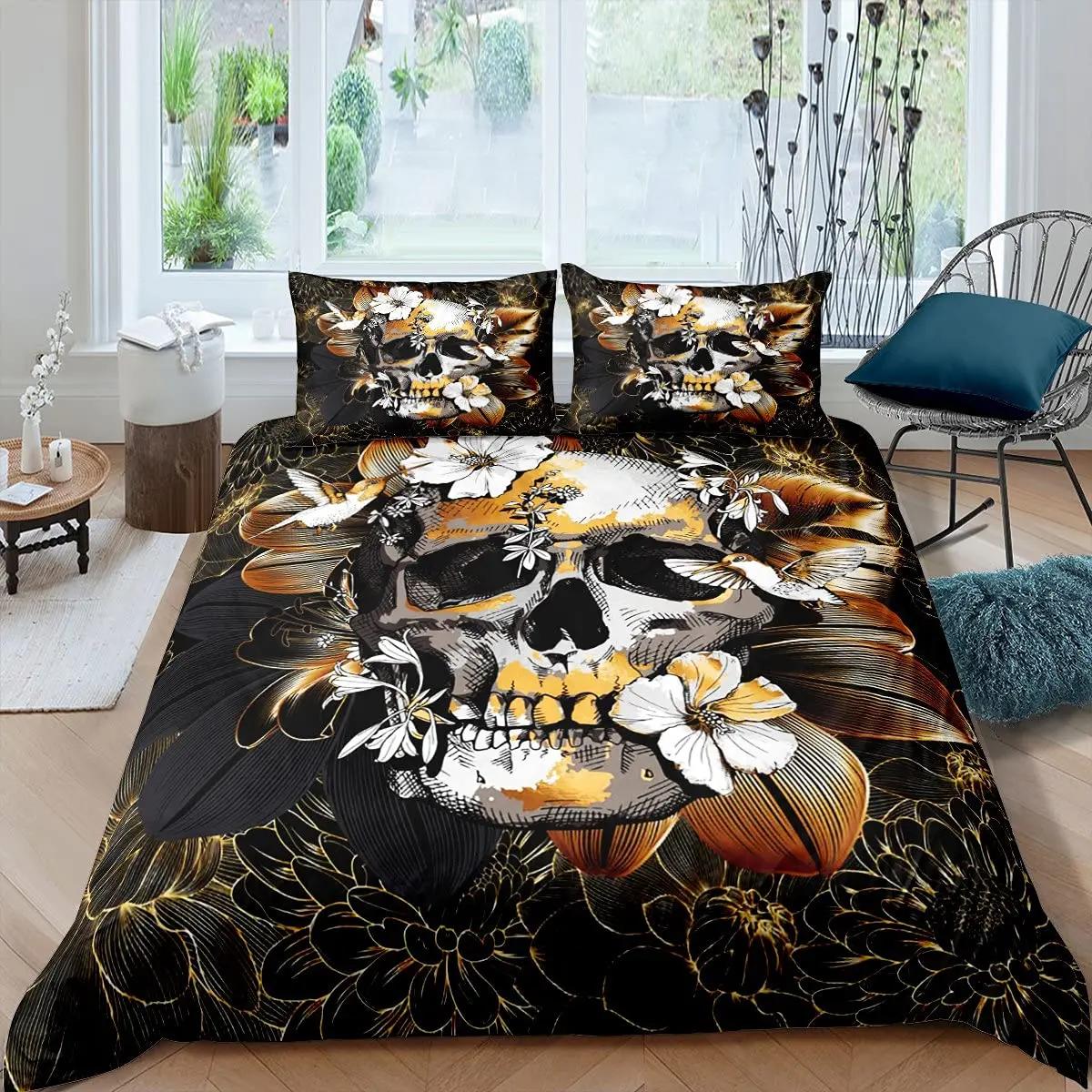 Comforter Gothic Sugar Skull Bone Bedding Set Skeleton Hand Comforter Rose Leaves Romantic Flowers Polyester Comforter (quilt)-EU Single(135*200cm)3pcs
Comforter Gothic Sugar Skull Bone Bedding Set Skeleton Hand Comforter Rose Leaves Romantic Flowers Polyester Comforter (quilt)-EU Single(135*200cm)3pcs