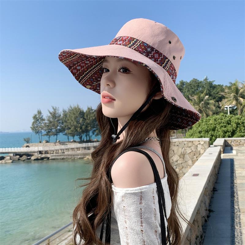 Women s Sun Protection Hat, Sunshade, Personalized Sun Hat, Retro Ethnic Style Bucket Hat, Korean-style Wide-brim Hiking Hat
Women s Sun Protection Hat, Sunshade, Personalized Sun Hat, Retro Ethnic Style Bucket Hat, Korean-style Wide-brim Hiking Hat