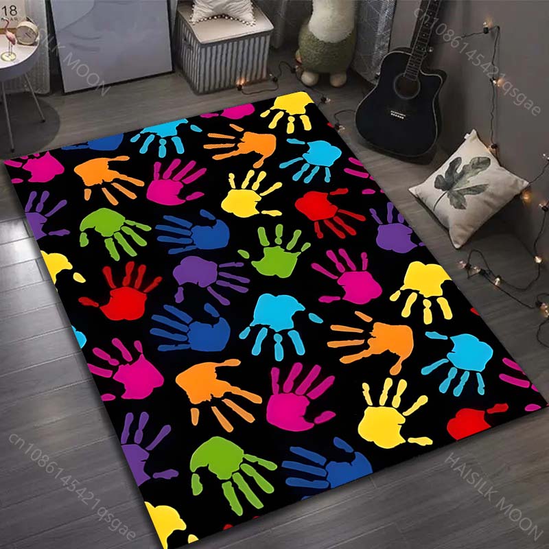 Colorful Hand Print Art Carpet for Living Room Bedroom Bedside Sofa Floor Mat Modern Home Decor Area Rug Kids Room for Gifs 40x60cm (16x24in)
Colorful Hand Print Art Carpet for Living Room Bedroom Bedside Sofa Floor Mat Modern Home Decor Area Rug Kids Room for Gifs 40x60cm (16x24in)
