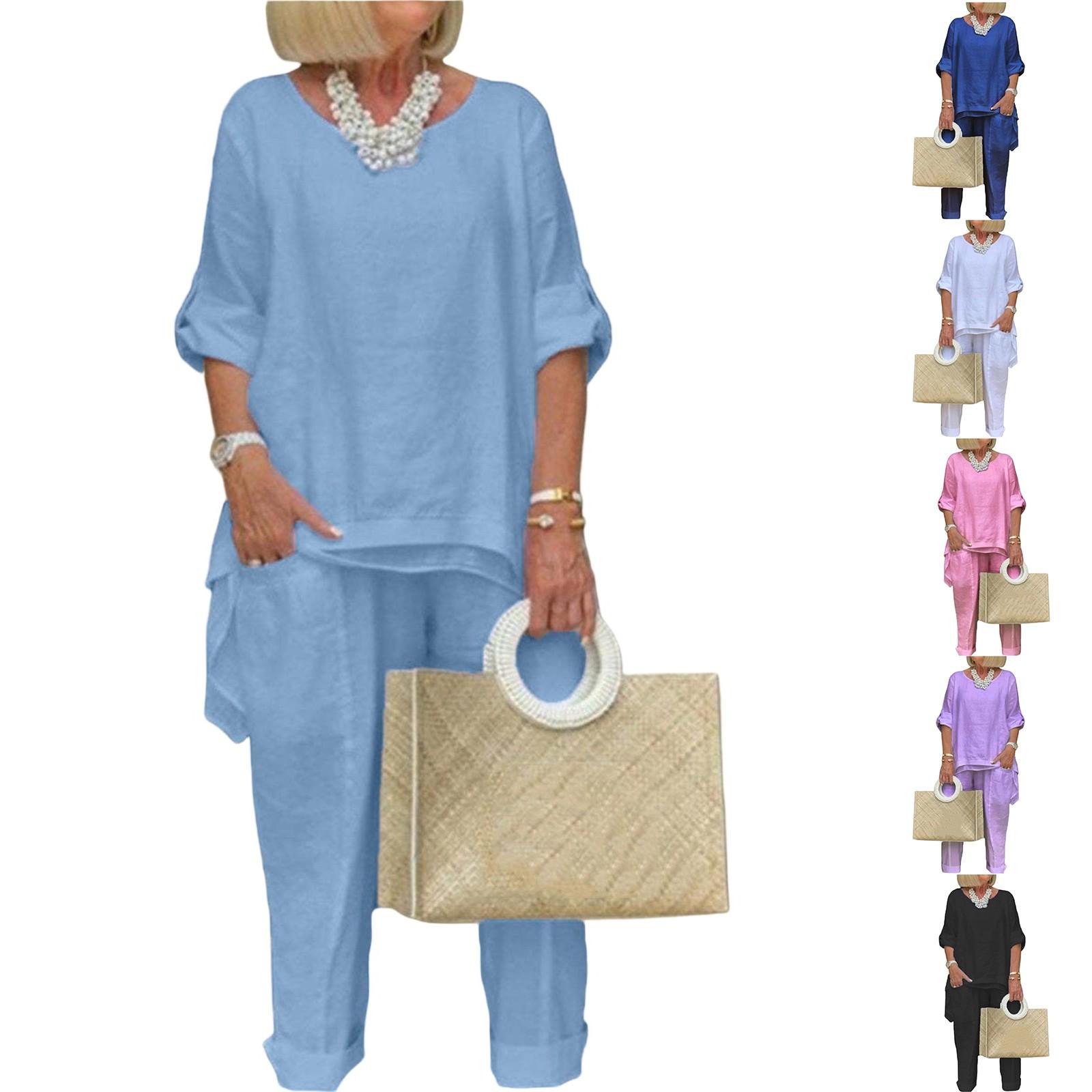 Women s 2 Piece Outfits Suit Casual Wide Leg Pants+Long Sleeve Coats Tops Sets M синій
Women s 2 Piece Outfits Suit Casual Wide Leg Pants+Long Sleeve Coats Tops Sets M синій