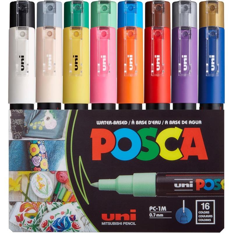 16 шт. Маркеры Uni Posca - Маркеры для раскрашивания 1M, Художественные принадлежности для росписи камней, Тканевого искусства - Красочные маркеры для школы и творчества
16 шт. Маркеры Uni Posca - Маркеры для раскрашивания 1M, Художественные принадлежности для росписи камней, Тканевого искусства - Красочные маркеры для школы и творчества