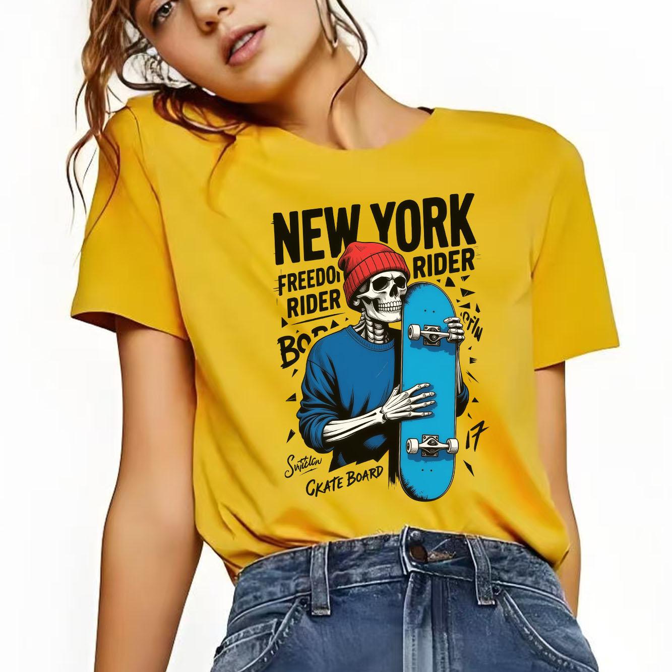 New Fashion Skeleton Skateboard Printed Tshirt Casual Short Sleeve Suitable for Four Seasons Daily Wear Womens Tshirt 4XL
New Fashion Skeleton Skateboard Printed Tshirt Casual Short Sleeve Suitable for Four Seasons Daily Wear Womens Tshirt 4XL