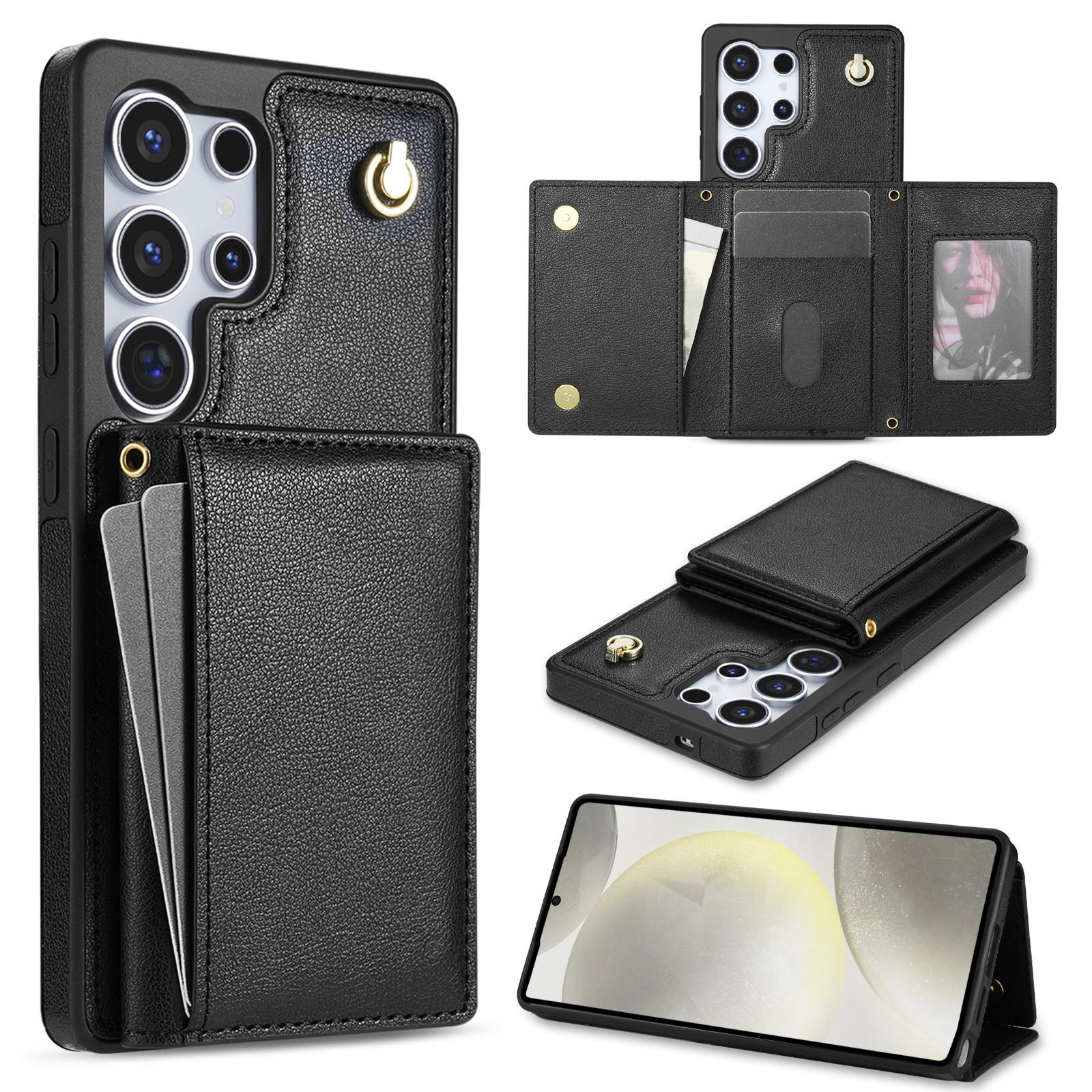 For Samsung Galaxy S25 Ultra Case Tri-Fold Card Holder Kickstand TPU + Leather Back Cover with Shoulder Strap E
For Samsung Galaxy S25 Ultra Case Tri-Fold Card Holder Kickstand TPU + Leather Back Cover with Shoulder Strap E