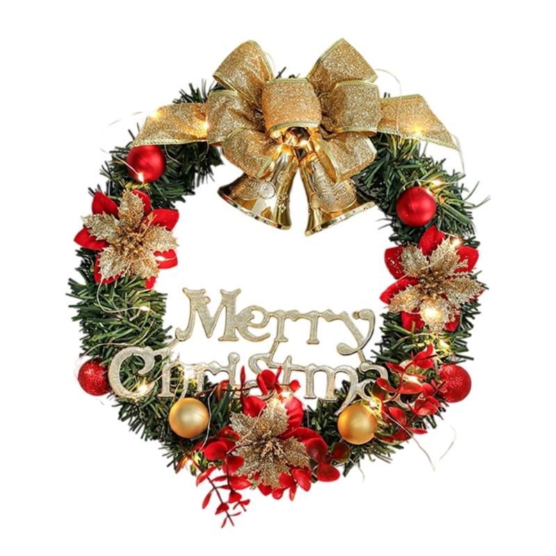 Christmas Wreath with Baubles Bells Ribbon Holiday Wreath Hanging Decoration for Front Door Mantels Christmas Decoration
Christmas Wreath with Baubles Bells Ribbon Holiday Wreath Hanging Decoration for Front Door Mantels Christmas Decoration