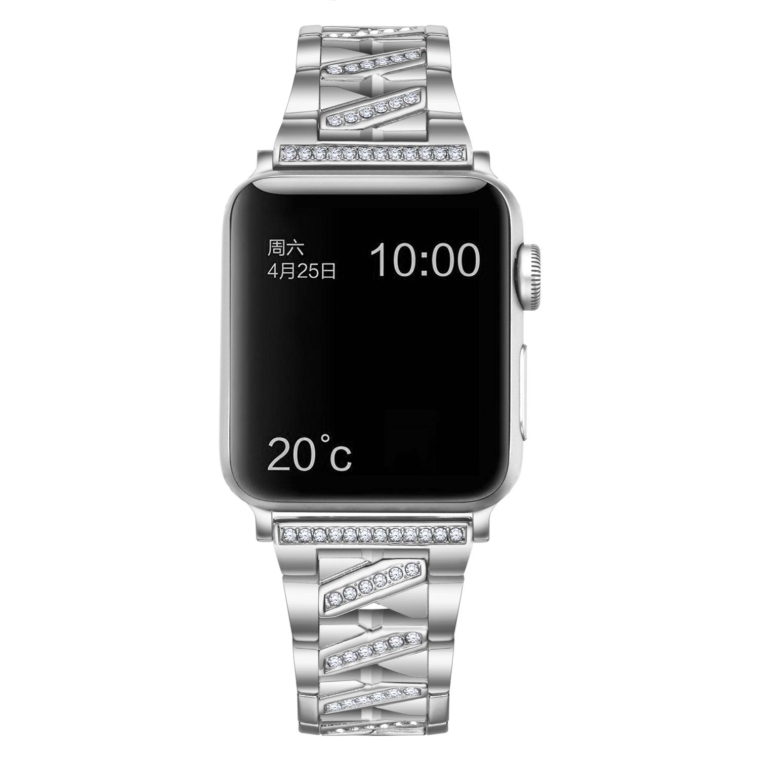 X-shaped Design Smart Watchband Rhinestone Decor Metal Watch Strap for Apple Watch Series 9/8/7 41mm/6/5/4/SE (2023)/SE(2022)/SE 40mm/3/2/1 38mm Silver
X-shaped Design Smart Watchband Rhinestone Decor Metal Watch Strap for Apple Watch Series 9/8/7 41mm/6/5/4/SE (2023)/SE(2022)/SE 40mm/3/2/1 38mm Silver