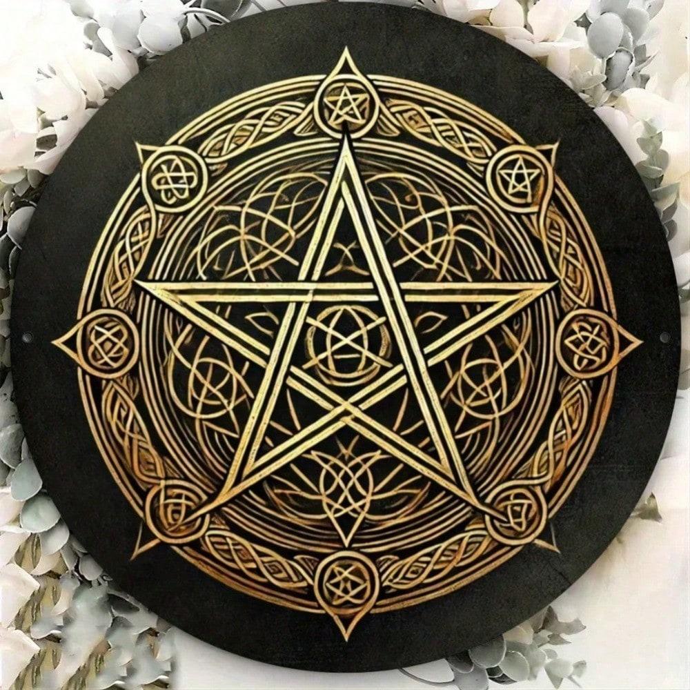 Pentagram 7.8 Inch Round Metal Tin Sign, Gothic Witchy Wall Art, Vintage Home Decor for Bedroom, Halloween Party Decoration 20x20 різнокольоровий
Pentagram 7.8 Inch Round Metal Tin Sign, Gothic Witchy Wall Art, Vintage Home Decor for Bedroom, Halloween Party Decoration 20x20 різнокольоровий