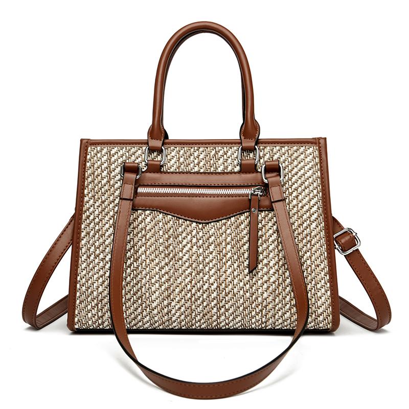 Большая вместимость элегантная женская соломенная сумка роскошные дизайнерские сумки из ротанга плетеные наплечные сумки женские летние новые сумки ручной работы из соломенной корзины