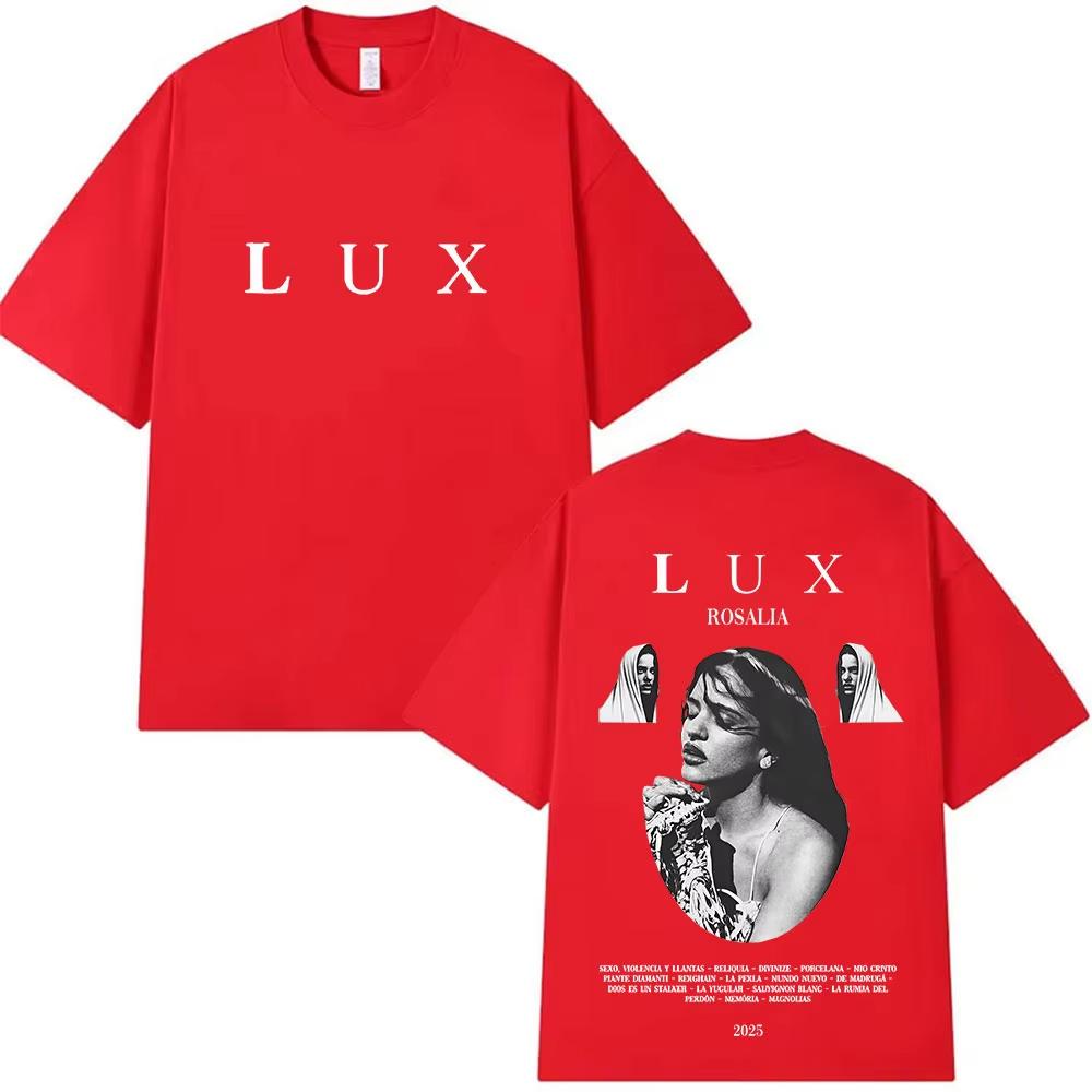 Rapper Rosalia Lux Tour Album Graphic T Shirt Men Women Hip Hop Oversized T Shirts Fashion High Quality Cotton TShirt 4XL
Rapper Rosalia Lux Tour Album Graphic T Shirt Men Women Hip Hop Oversized T Shirts Fashion High Quality Cotton TShirt 4XL