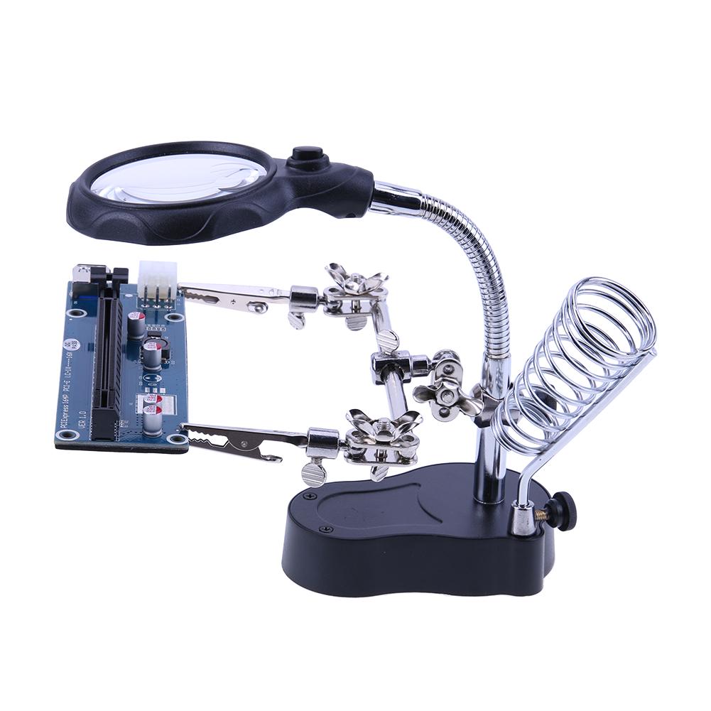Multifarious Hand Desktop Magnifier Stand with LED Light Welding Illuminated Magnifying Glass Clip Clamp Helping for Crafting Cl
Multifarious Hand Desktop Magnifier Stand with LED Light Welding Illuminated Magnifying Glass Clip Clamp Helping for Crafting Cl