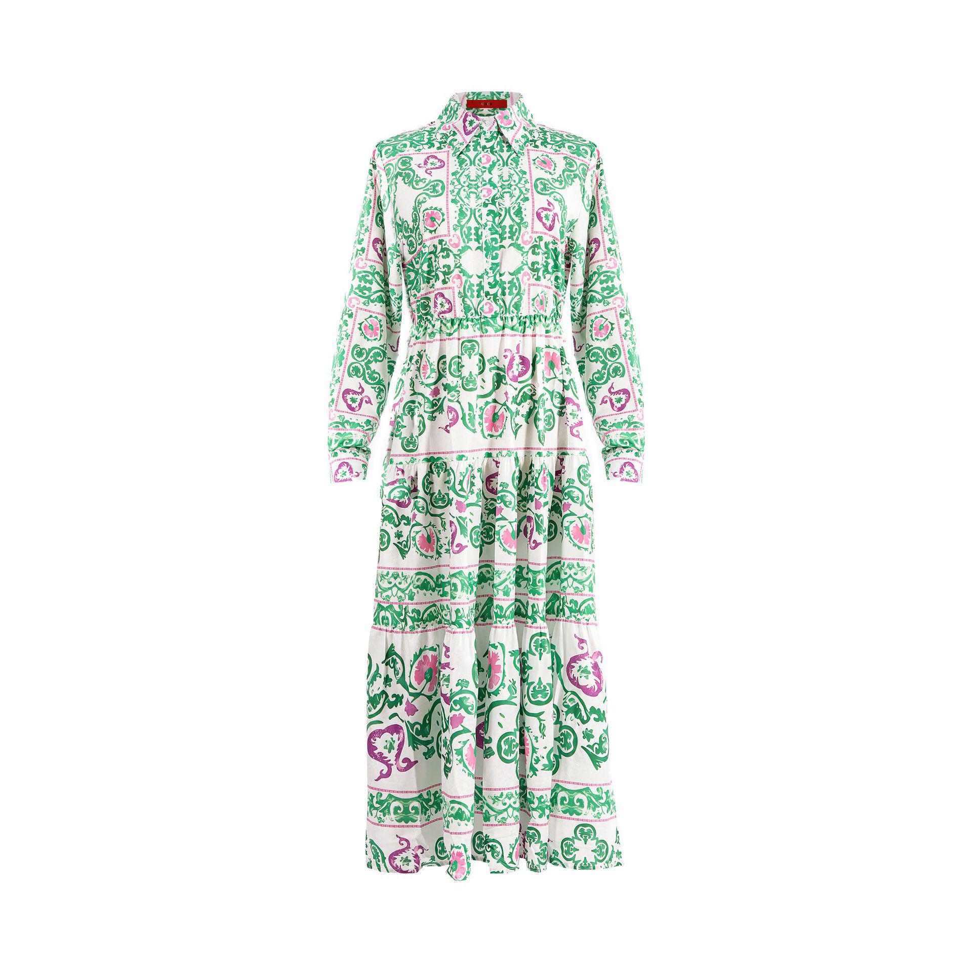 CHCH Vintage A-line Long-sleeve Waist-cinching Printed Dress with Stand Collar Small світло-зелений колір
CHCH Vintage A-line Long-sleeve Waist-cinching Printed Dress with Stand Collar Small світло-зелений колір