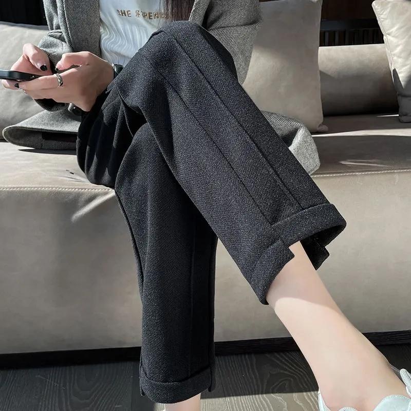 Женские осенне-зимние однотонные утолщенные брюки-девятиминутки с высокой талией, свободные брюки-сращивания XXS чёрный
Женские осенне-зимние однотонные утолщенные брюки-девятиминутки с высокой талией, свободные брюки-сращивания XXS чёрный