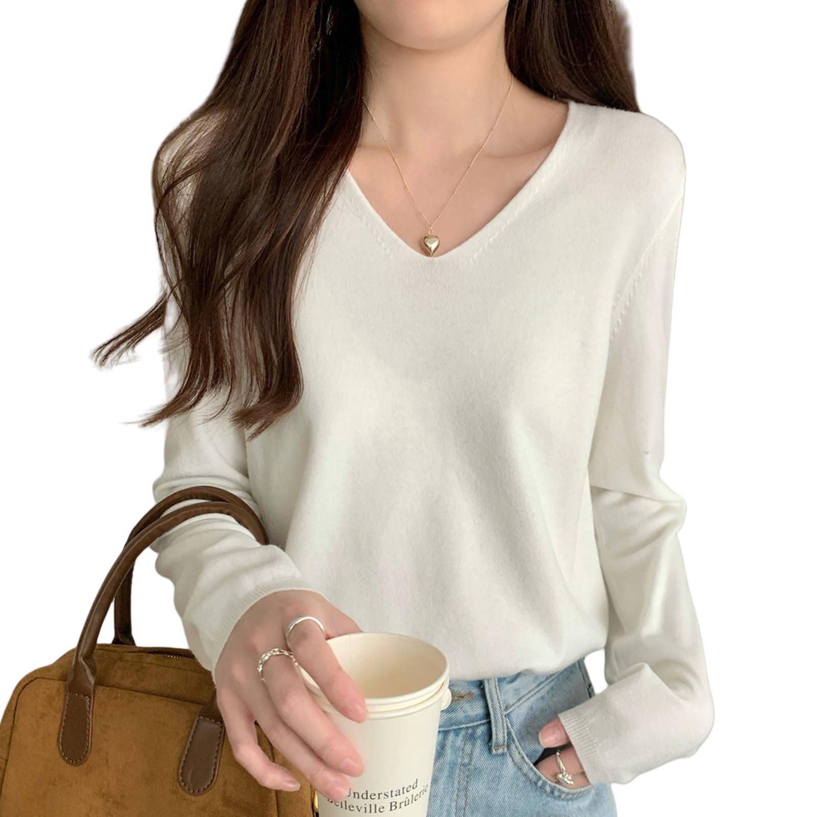 xppe Knit Lightweight Loose Solid Women s Sweater, Pullover, Top, V-Neck, Undershirt, Fit, Soft, Cute, Slimming, Stylish, Color, Casual, Commuting, білий
xppe Knit Lightweight Loose Solid Women s Sweater, Pullover, Top, V-Neck, Undershirt, Fit, Soft, Cute, Slimming, Stylish, Color, Casual, Commuting, білий