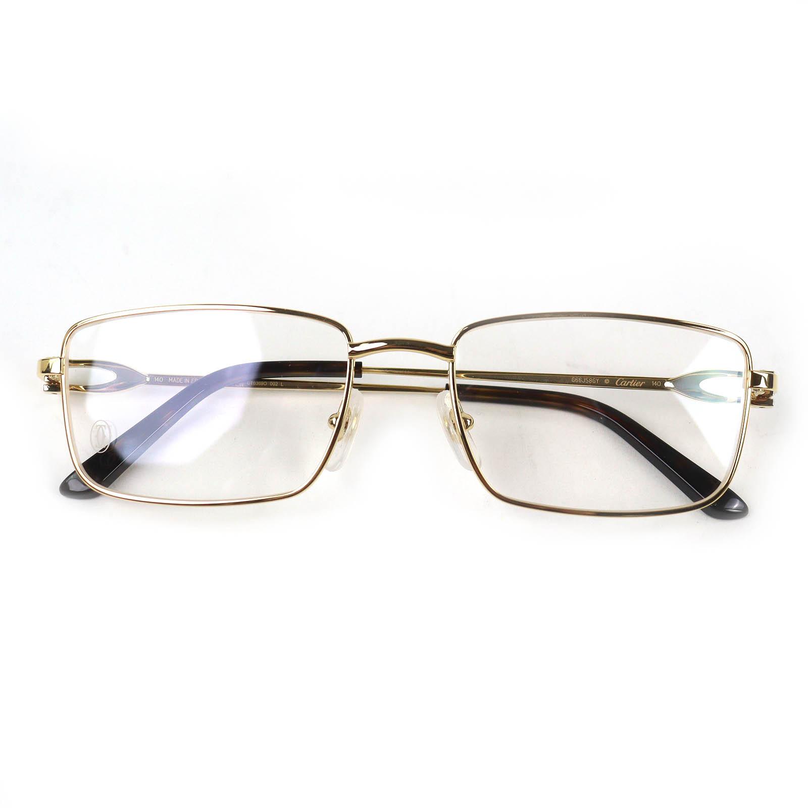 Excellent Cartier Glasses C Decor Square gold mens CT0369O Used
Excellent Cartier Glasses C Decor Square gold mens CT0369O Used