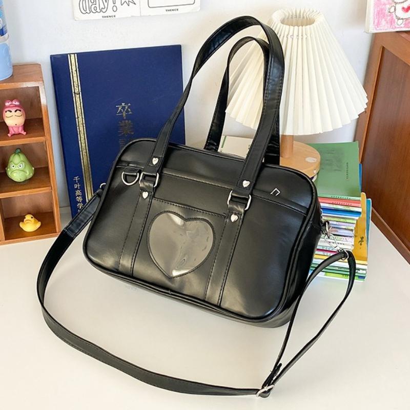 Women Jk School Handbag Large Capacity PU Anime Crossbody Bag Transparent Love Heart Shoulder Uniform Bag for Shopping Commuting 32x10x23cm
Women Jk School Handbag Large Capacity PU Anime Crossbody Bag Transparent Love Heart Shoulder Uniform Bag for Shopping Commuting 32x10x23cm
