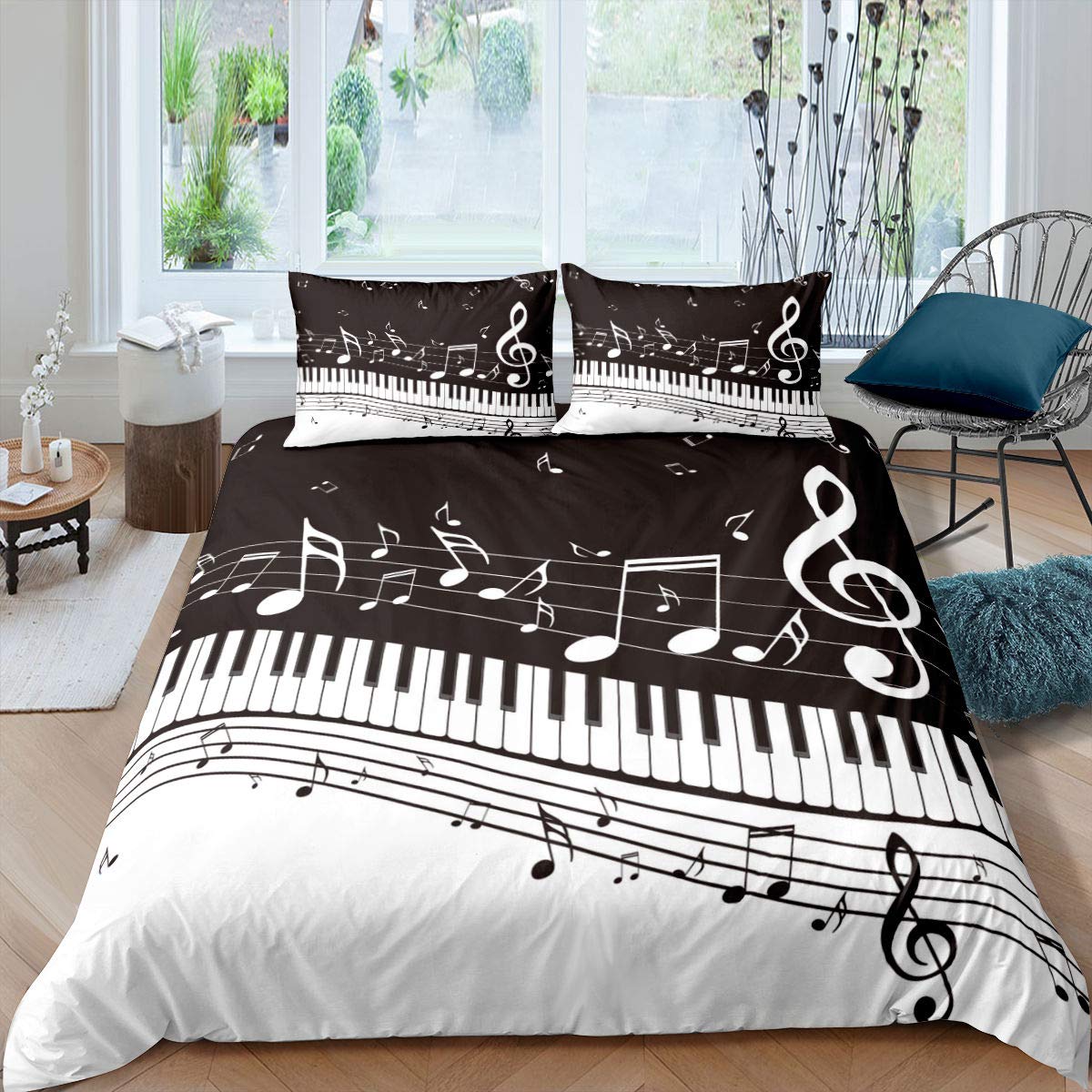 Piano Pattern Duvet Cover Classic Music Themed 2/3Pcs Bedding Set Musical Pattern Geometric Stripe King Quilt Cover EU single(135x200cm)
Piano Pattern Duvet Cover Classic Music Themed 2/3Pcs Bedding Set Musical Pattern Geometric Stripe King Quilt Cover EU single(135x200cm)