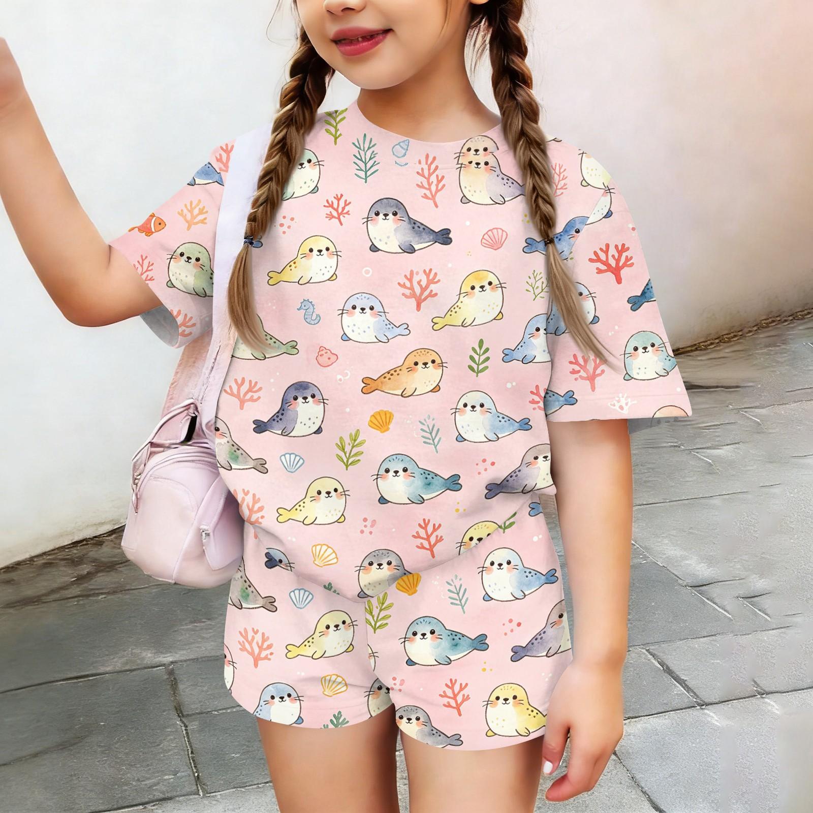 Kids Casual Short Sleeve Top and Shorts Set Animal Print Lightweight Comfortable Summer Outfit for Boys and Girls 140 синій
Kids Casual Short Sleeve Top and Shorts Set Animal Print Lightweight Comfortable Summer Outfit for Boys and Girls 140 синій