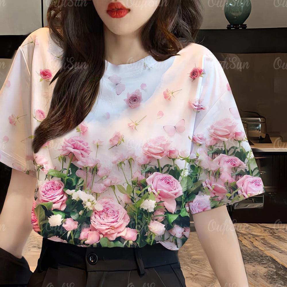 Women s Flowers T-shirt For Women Clothing Summer New In Tops Tee Short-sleeve O-neck Casual Tshirt XXS
Women s Flowers T-shirt For Women Clothing Summer New In Tops Tee Short-sleeve O-neck Casual Tshirt XXS