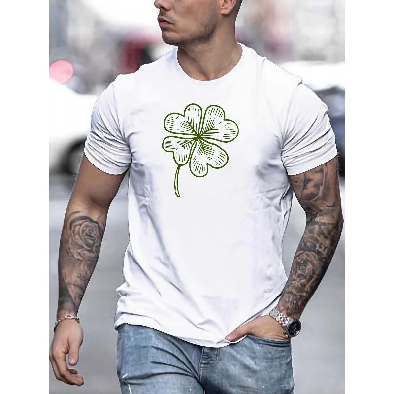 Four-leaf Clover Print T Shirt, Tees For Men, Casual Short Sleeve T-shirt For Summer 4XL білий
Four-leaf Clover Print T Shirt, Tees For Men, Casual Short Sleeve T-shirt For Summer 4XL білий