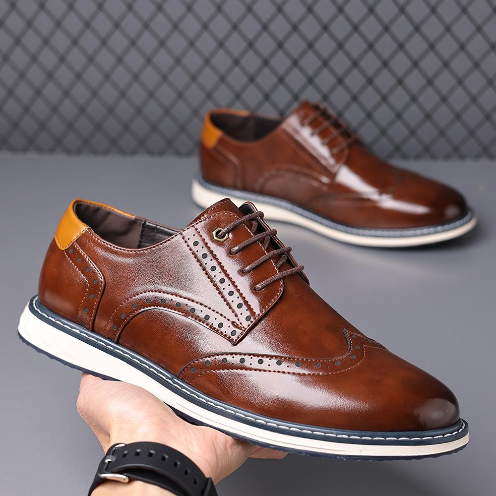 Men Plus Size Shoes Perforated Lace Up Flat Bottomed Casual Breathable Comfortable for Business Classic Formal Shoes 50 коричневий
Men Plus Size Shoes Perforated Lace Up Flat Bottomed Casual Breathable Comfortable for Business Classic Formal Shoes 50 коричневий