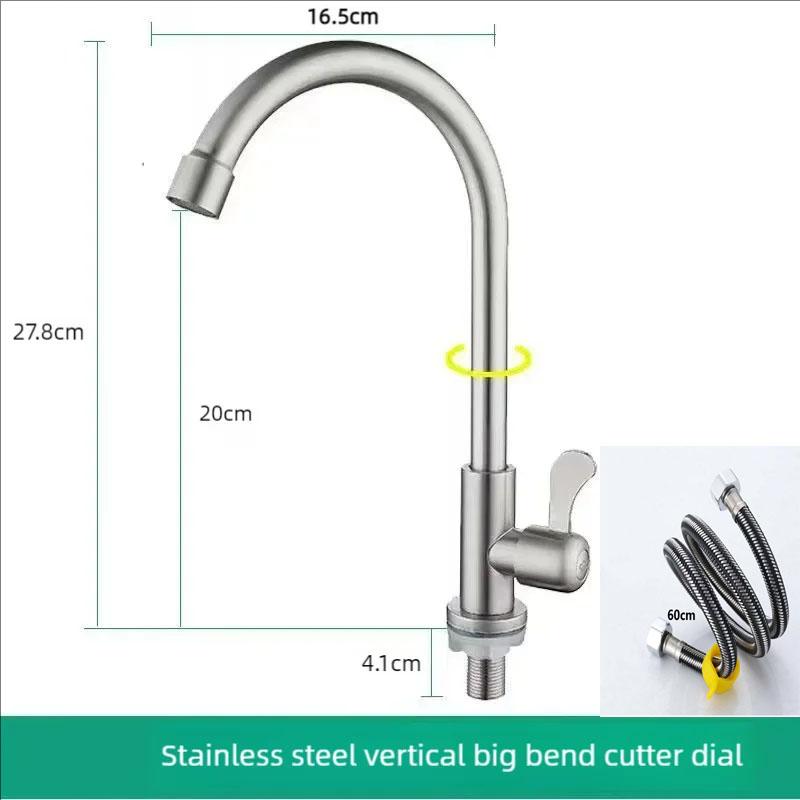 Kitchen faucet, stainless steel single cooling rotating laundry sink, vegetable basin sink, household use G1/2
Kitchen faucet, stainless steel single cooling rotating laundry sink, vegetable basin sink, household use G1/2