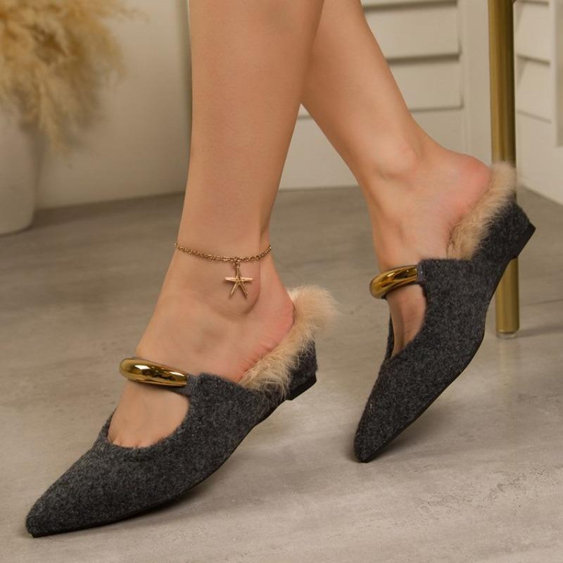 Pointed Toe Plush Baotou Semi-drag Fashion Shallow Mouth Metal Buckle Soft Slip-proof Heel Shoes 35 темно серый
Pointed Toe Plush Baotou Semi-drag Fashion Shallow Mouth Metal Buckle Soft Slip-proof Heel Shoes 35 темно серый
