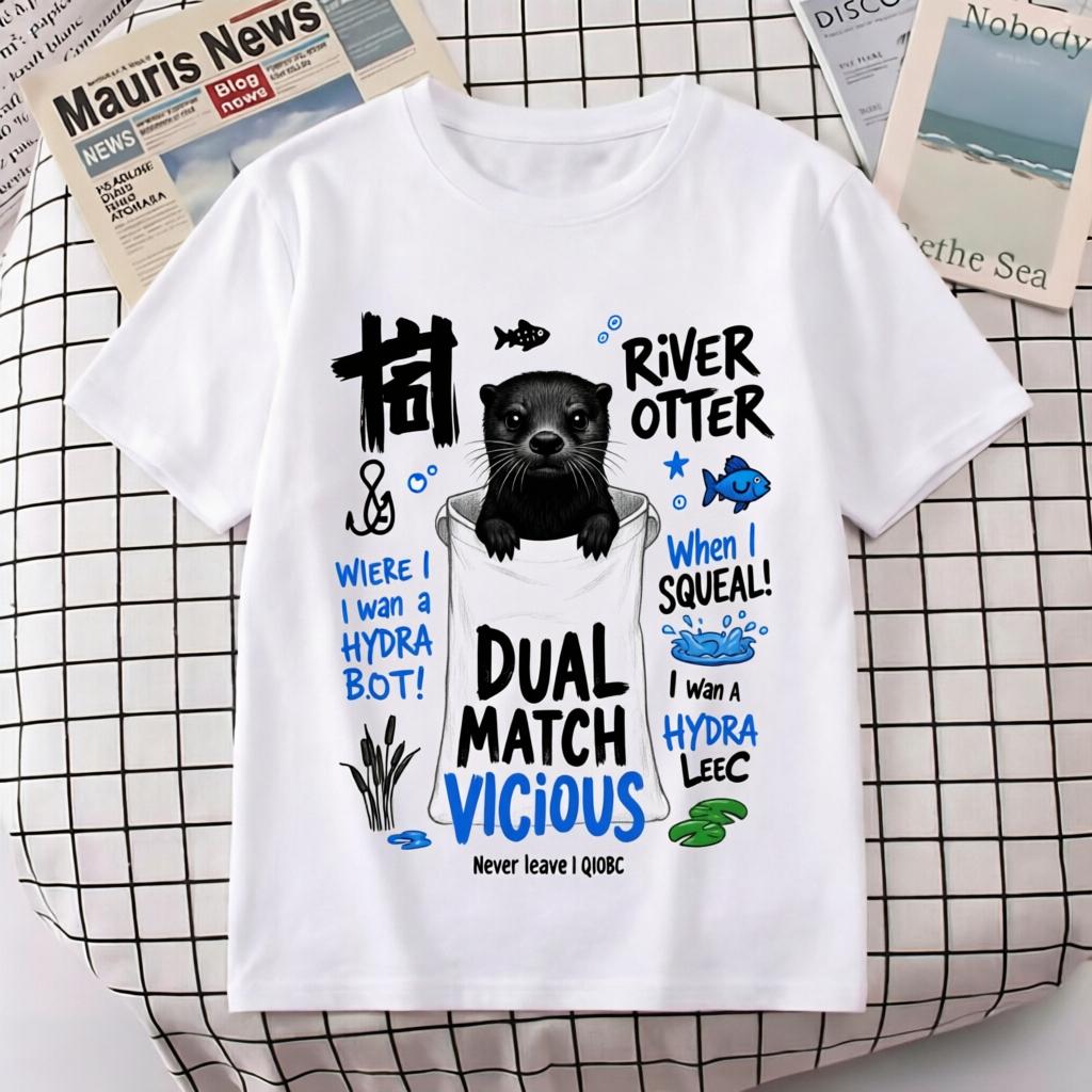 Dual Match Vicious River Otter Graphic T Shirt Unisex Women Casual Cotton Short Sleeve Cute Animal Print Tee Streetwear S
Dual Match Vicious River Otter Graphic T Shirt Unisex Women Casual Cotton Short Sleeve Cute Animal Print Tee Streetwear S