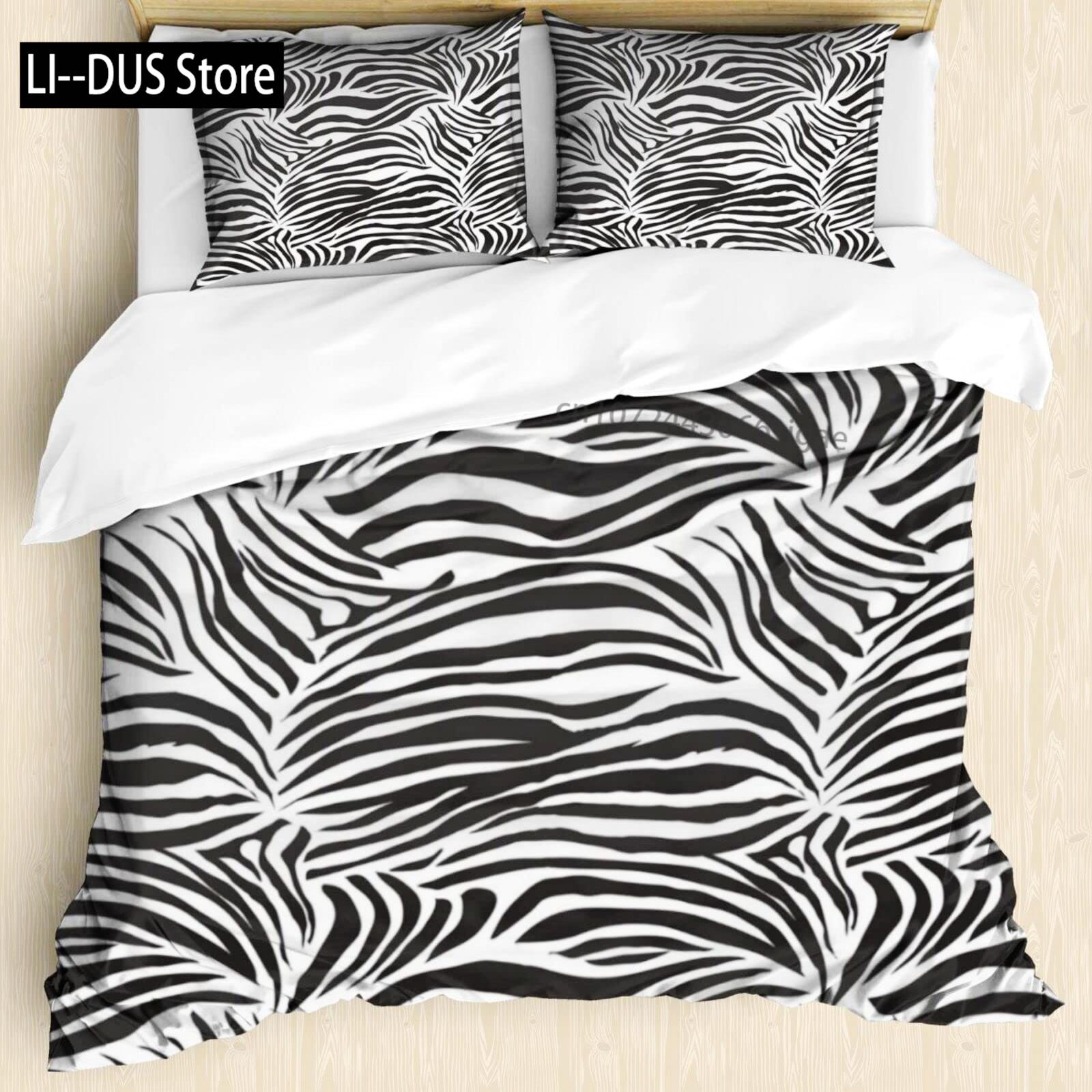 Zebra Print Bedding Set Striped Zebra Animal Print Decorative Quilted 3 Piece Comforter Cover with 2 Pillow Shams King Size 150*200cm 3pcs
Zebra Print Bedding Set Striped Zebra Animal Print Decorative Quilted 3 Piece Comforter Cover with 2 Pillow Shams King Size 150*200cm 3pcs