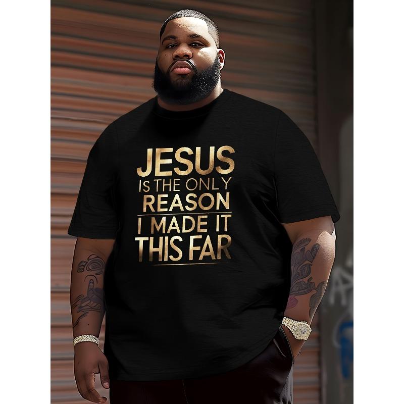European sizes Men s Big & Tall Christian T-Shirt with Jesus is the Reason I Made It This Far Golden Lettering - Large Church Shirt 4XL чорний
European sizes Men s Big & Tall Christian T-Shirt with Jesus is the Reason I Made It This Far Golden Lettering - Large Church Shirt 4XL чорний