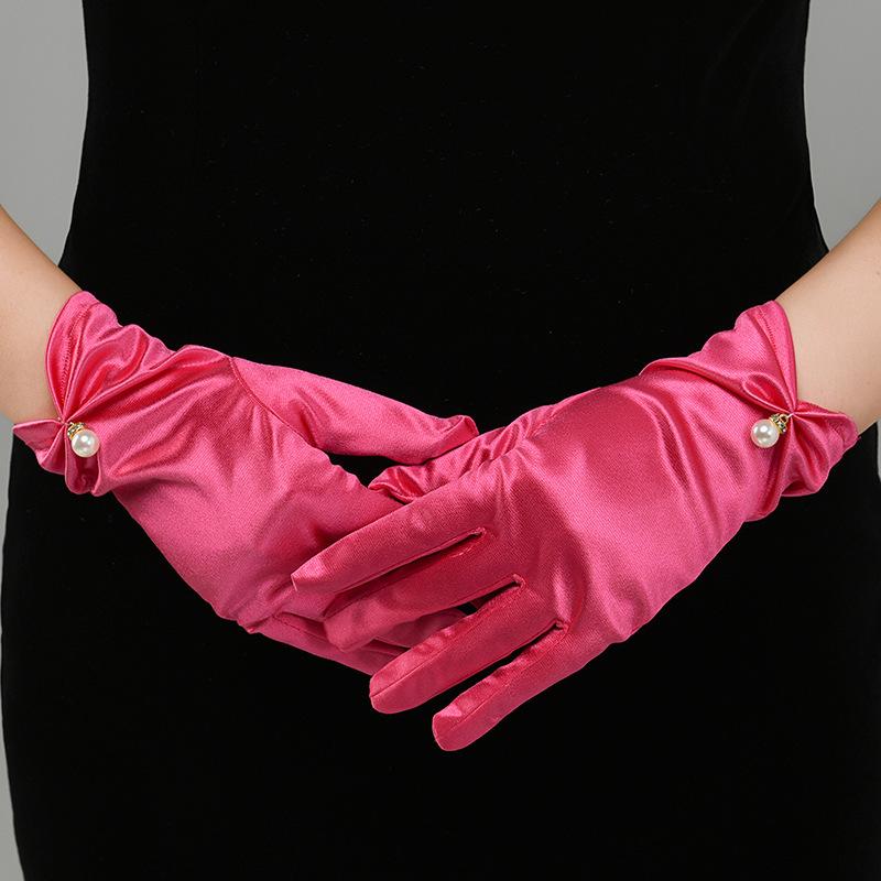 Women S Short Satin Elastic Etiquette Dress Gloves Multicolor Elegant Pearl Driving Mittens Bridal Wedding Banquet Accessories One Size
Women S Short Satin Elastic Etiquette Dress Gloves Multicolor Elegant Pearl Driving Mittens Bridal Wedding Banquet Accessories One Size