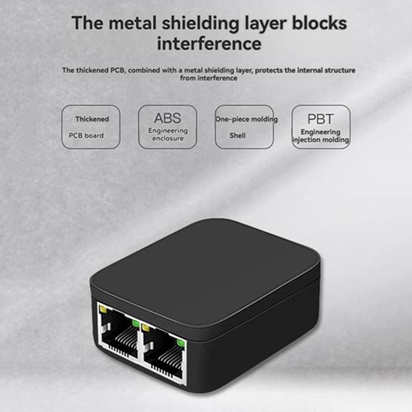 Black ABS Gigabit Network Cable Splitter Switch 1 Set Other
Black ABS Gigabit Network Cable Splitter Switch 1 Set Other