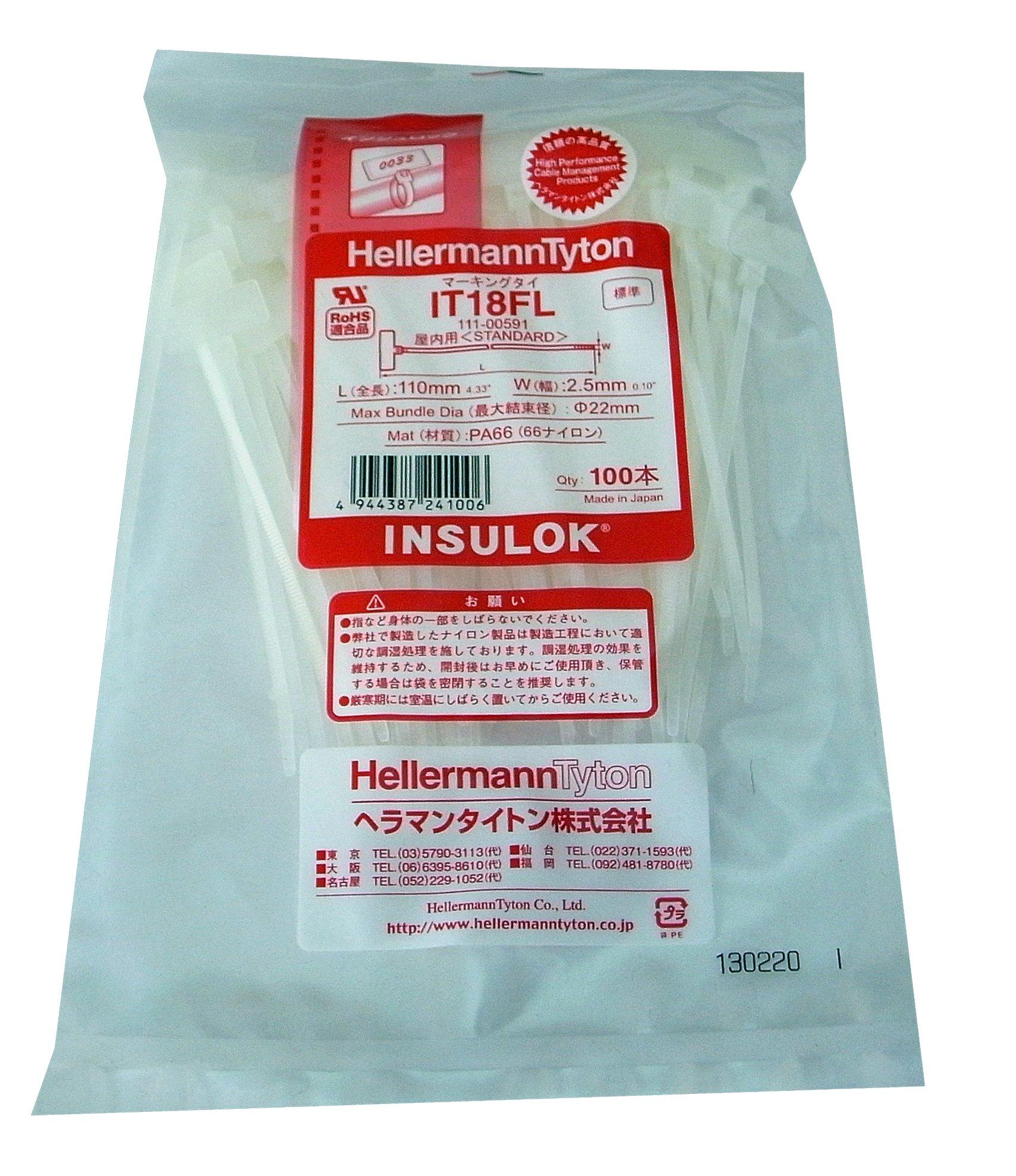 HellermannTyton Marking Tie IT18FL, 100 pieces, StandardIndoor Grade, Milky White
HellermannTyton Marking Tie IT18FL, 100 pieces, StandardIndoor Grade, Milky White