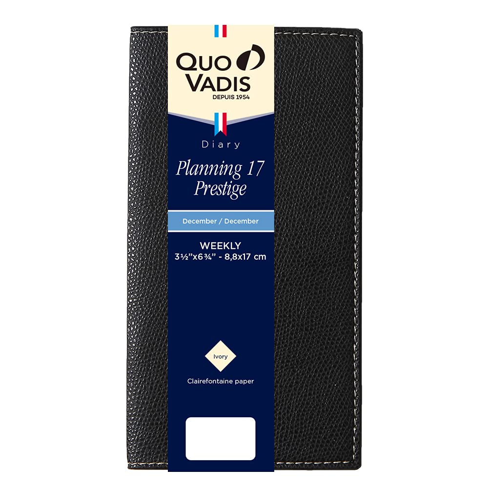 QUOVADIS 2026 Planning 17 Prestige/Club Weekly Vertical Diary December 2025 Start Slim Size 17x8.8cm black qv55702bk
QUOVADIS 2026 Planning 17 Prestige/Club Weekly Vertical Diary December 2025 Start Slim Size 17x8.8cm black qv55702bk