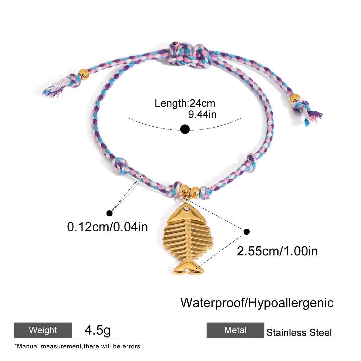 Boho Hand Woven Rope Fishbone Conch Shell Crab Small Pendant Bracelet Adjust Femal Summer Beach Ocean Zircon Bracelets Joias
Boho Hand Woven Rope Fishbone Conch Shell Crab Small Pendant Bracelet Adjust Femal Summer Beach Ocean Zircon Bracelets Joias