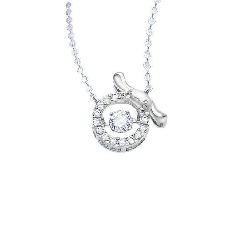 Ожерелье с большой ушастой собакой, женское, модное, студенческое, собака Югуй, ключичная цепочка, японское, сладкое, женское сердце